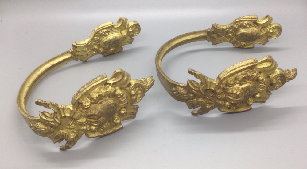 Mid 19thC French ormolu curtain tie backs c1860 View II