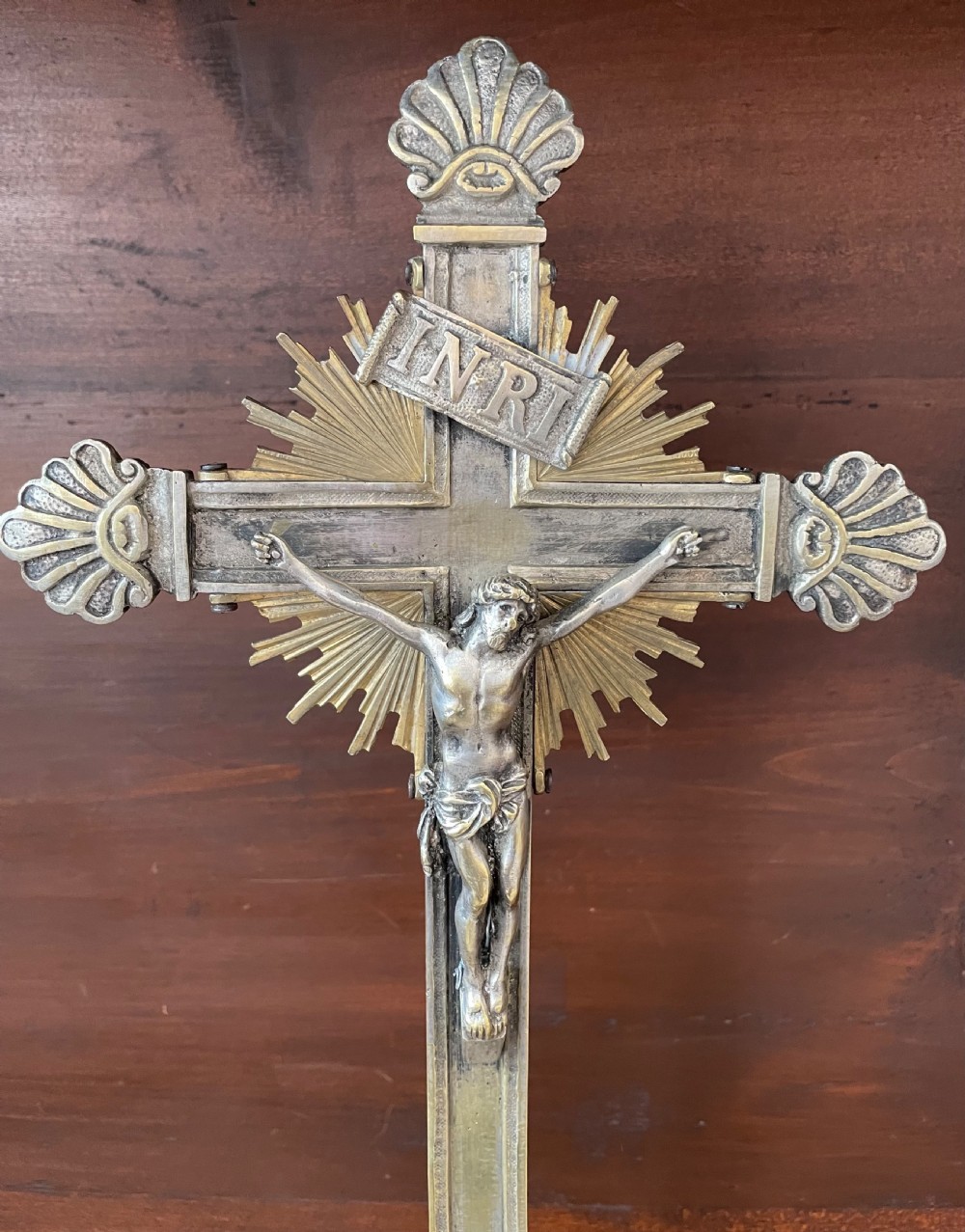 Late 19thc French silver plated crucifix c1880 View III