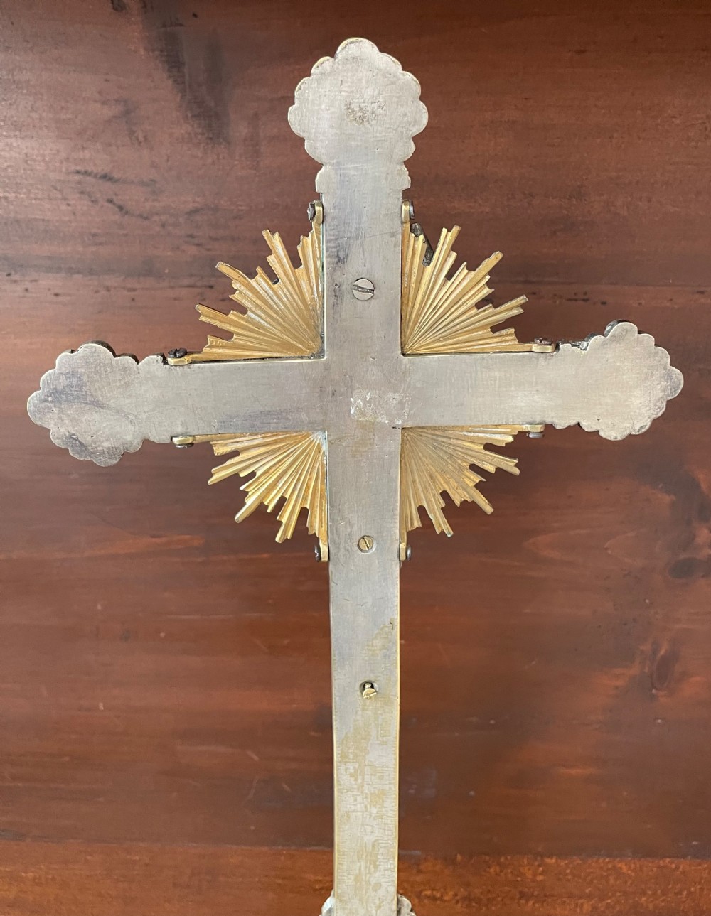 Late 19thc French silver plated crucifix c1880 View V