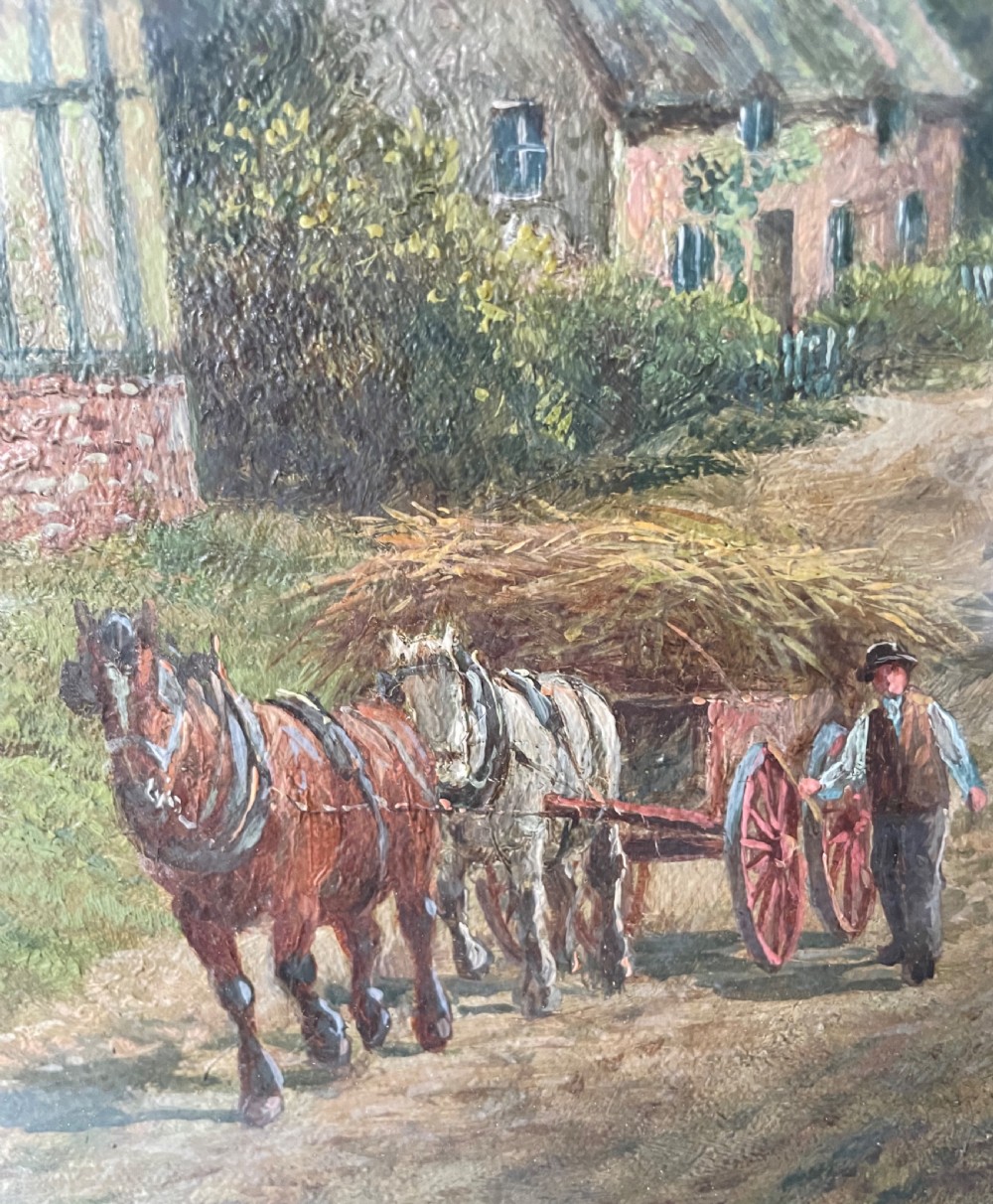 Mid 19thC landscape oil painting signed R HAYES View VII