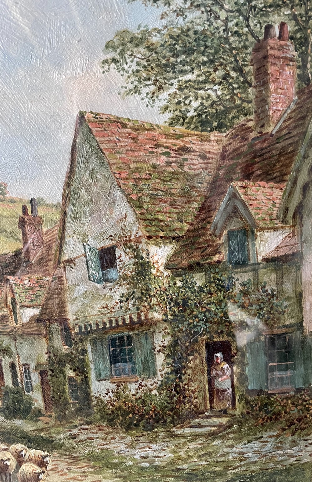 Mid 19thC landscape oil painting signed R HAYES View VI