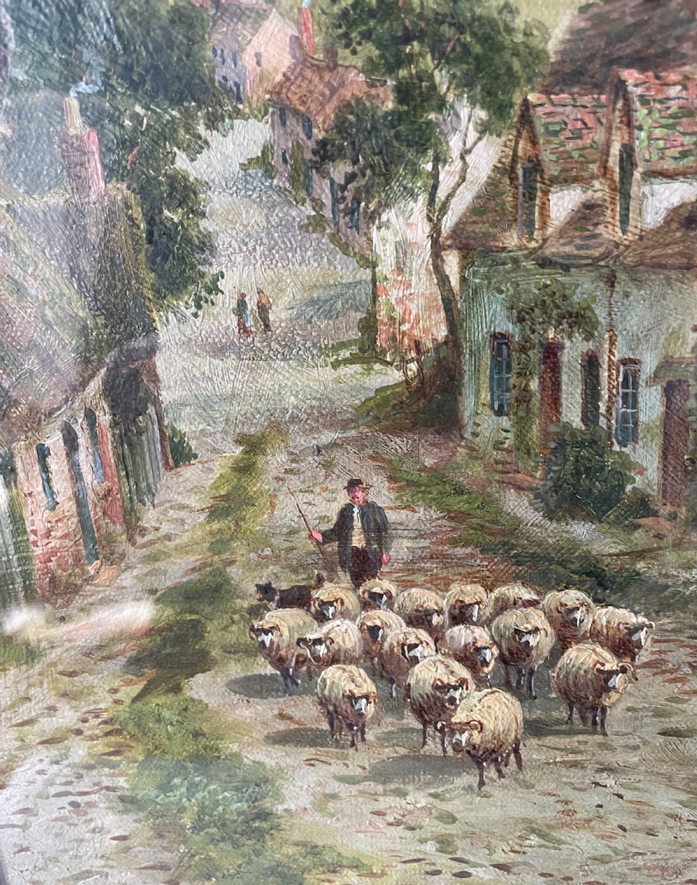 Mid 19thC landscape oil painting signed R HAYES View VIII