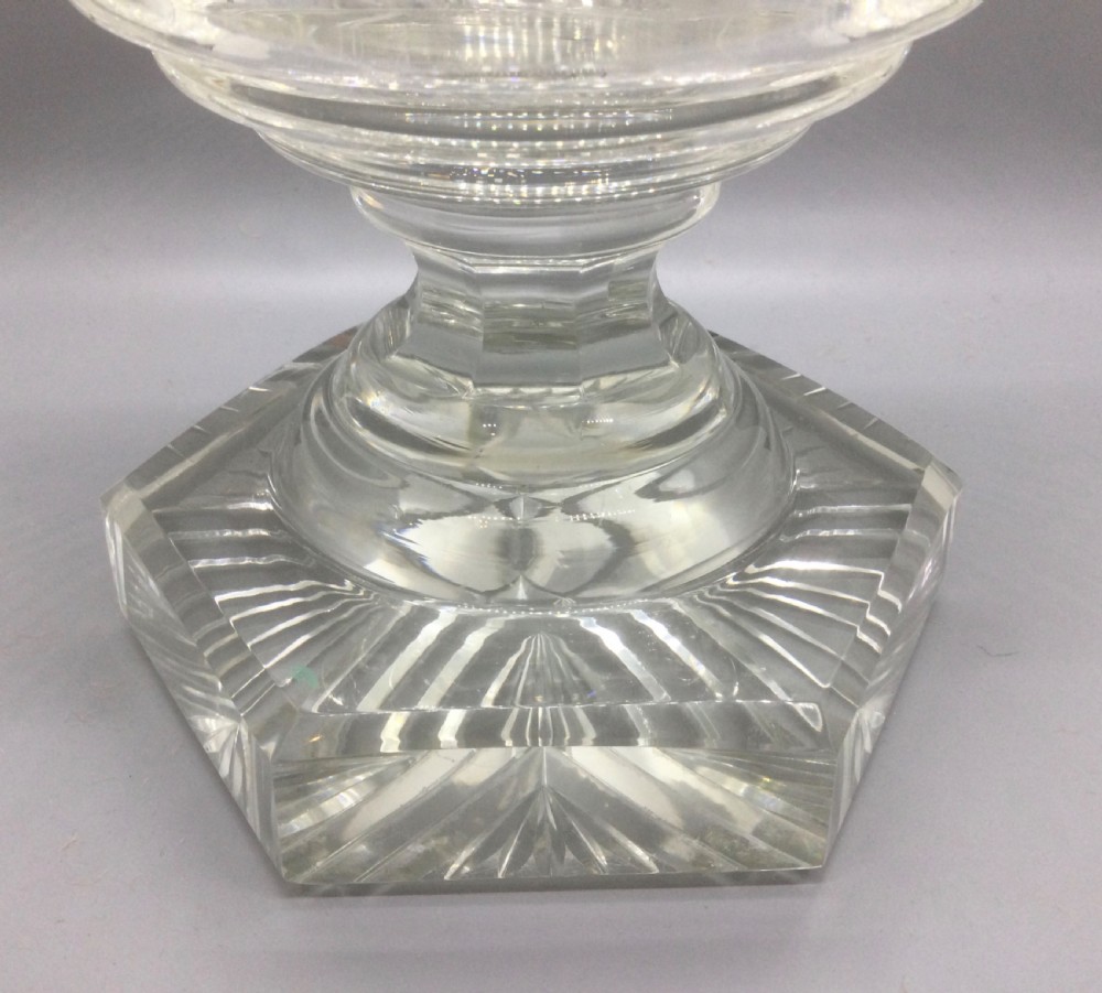 Large Edwardian cut lead crystal bowl c1900 View III
