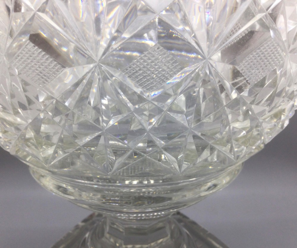 Large Edwardian cut lead crystal bowl c1900 View VI
