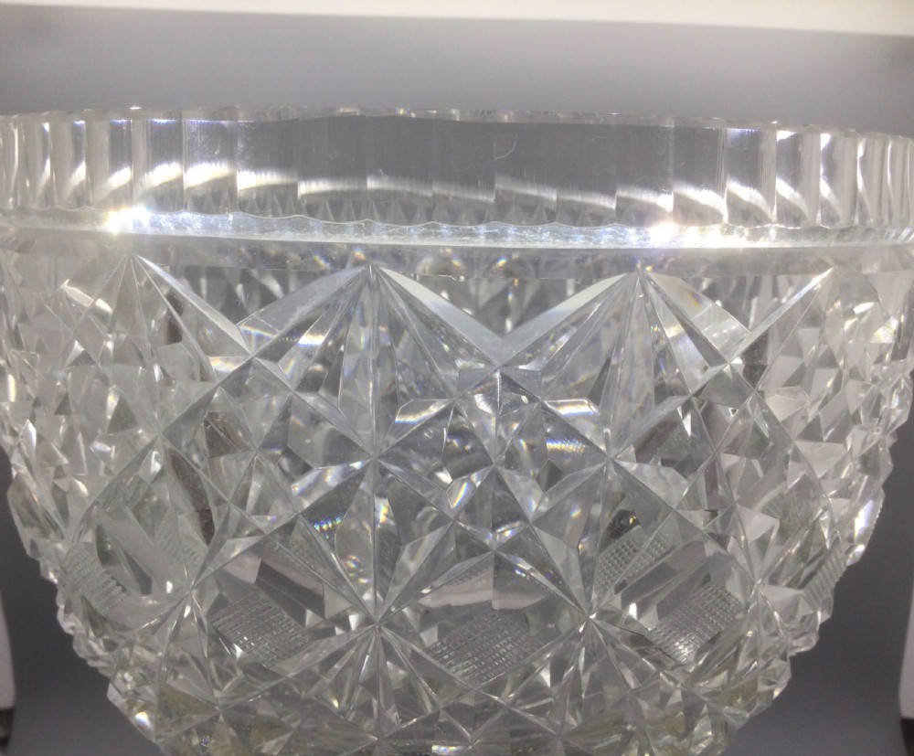 Large Edwardian cut lead crystal bowl c1900 View VII
