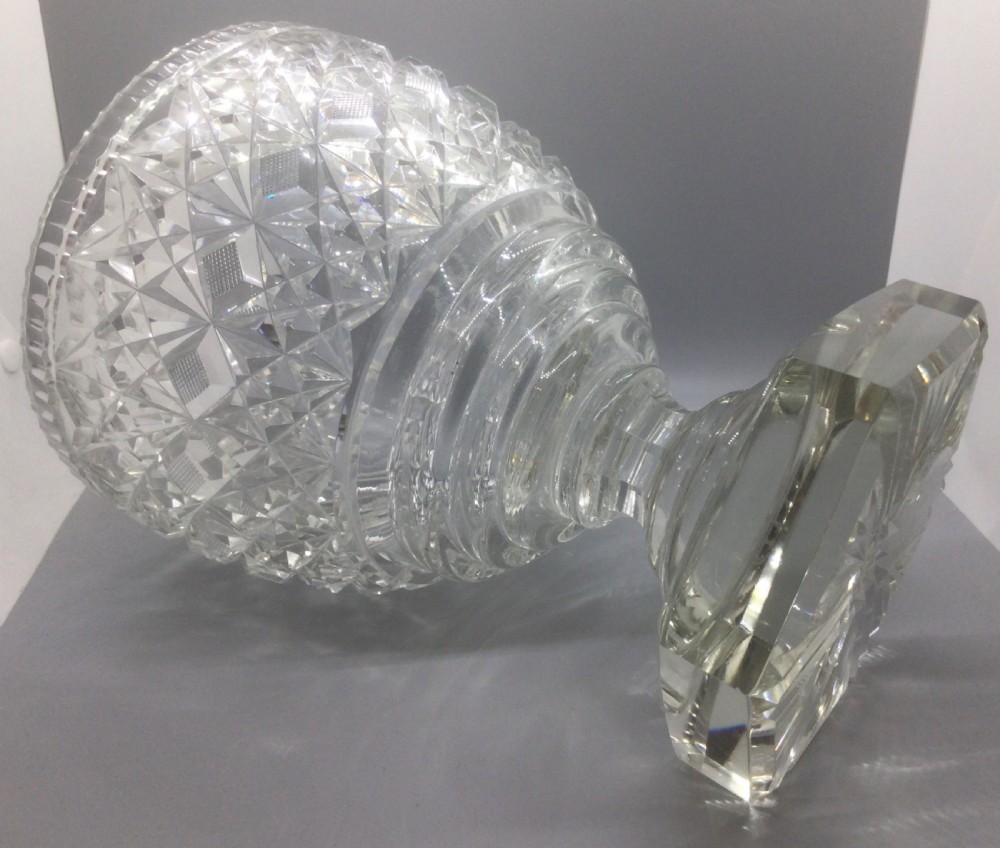 Large Edwardian cut lead crystal bowl c1900 View VIII