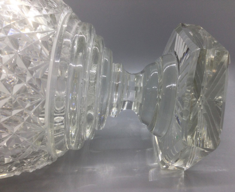Large Edwardian cut lead crystal bowl c1900 View X