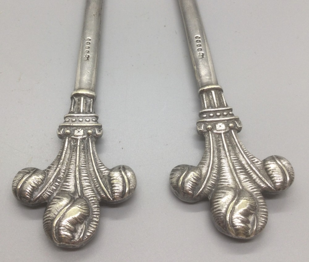 Pair of Victorian Prince of Wales feathers silver plate letter openers c1880 View IX