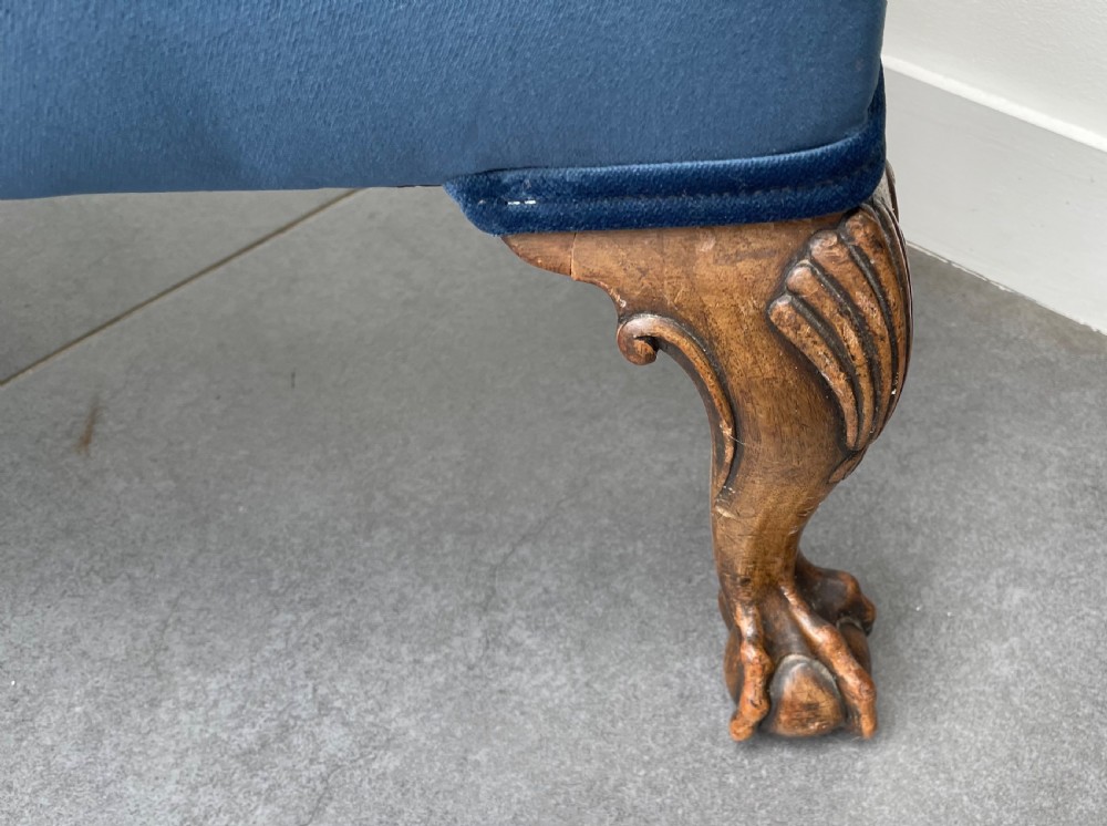 Geo V era walnut fireside stool c1920 View IV