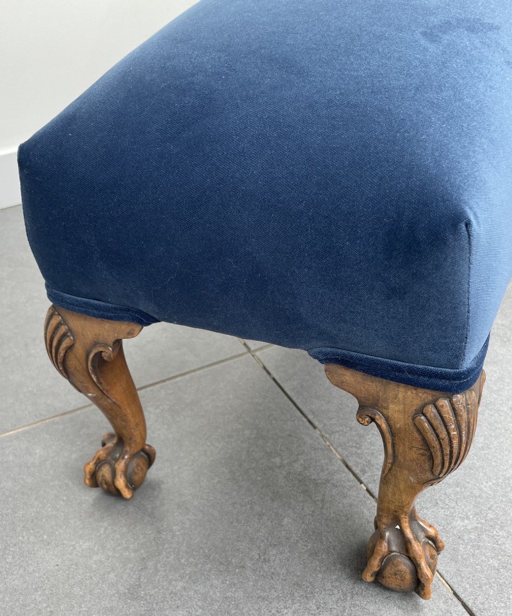 Geo V era walnut fireside stool c1920 View V
