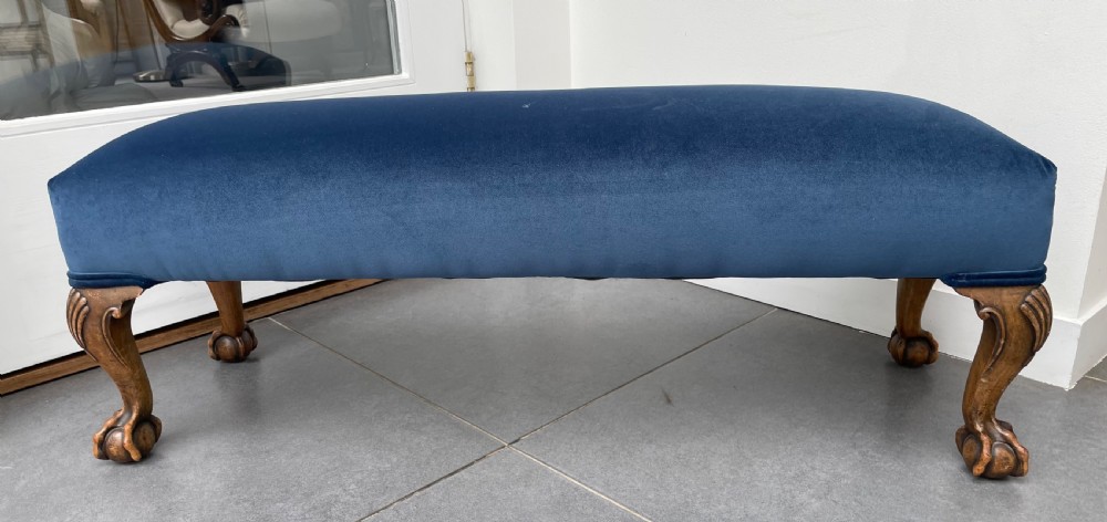 Geo V era walnut fireside stool c1920 View VIII