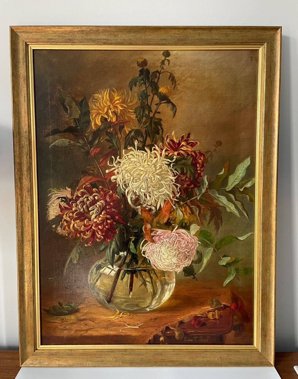 Late 19c oil on canvas by Rochie T Jones