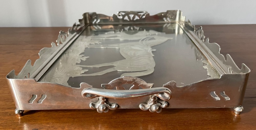 Early 20thc silver plate equestrian tray c1900 View VIII