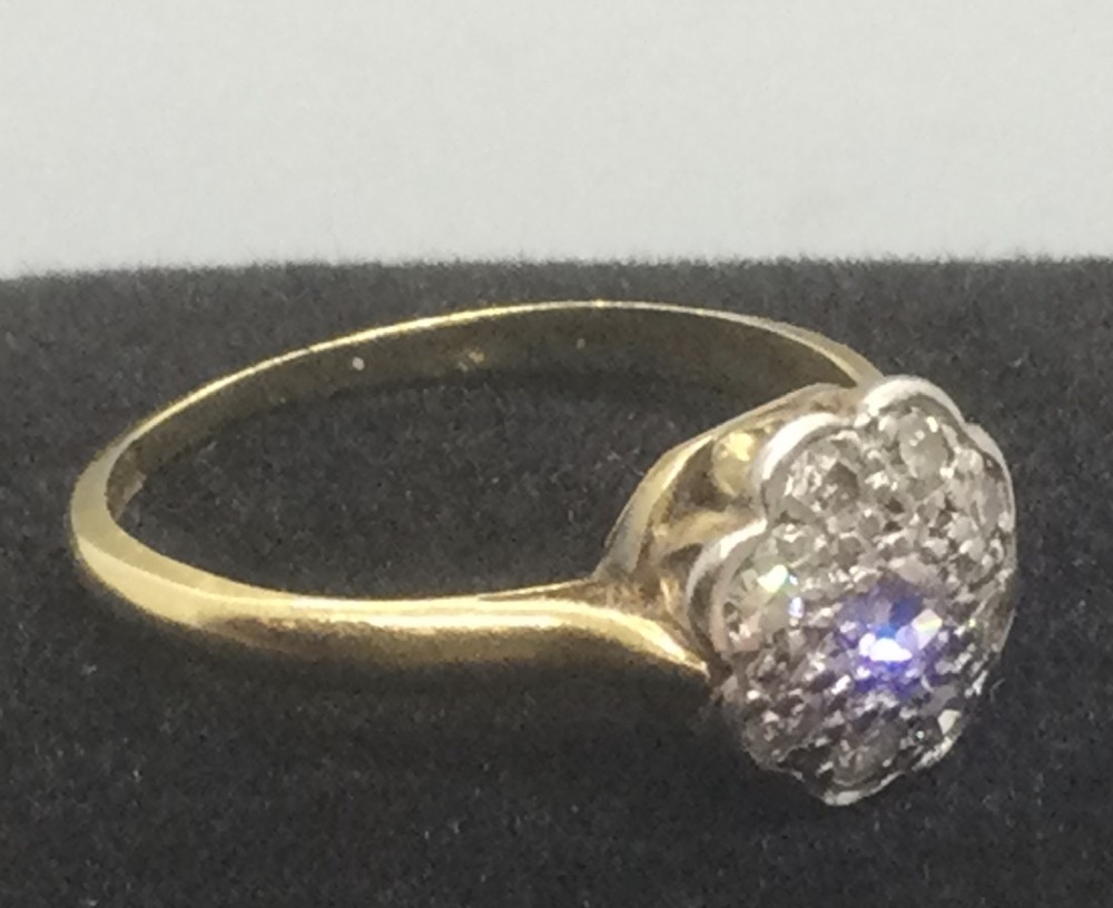 Antique 18ct gold platinum set diamond ring c1920