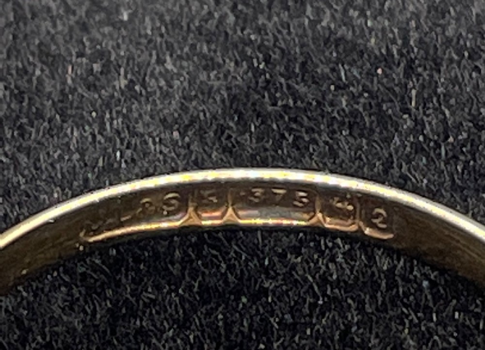 Vintage 9ct gold garnet and opal ring c1950 View III
