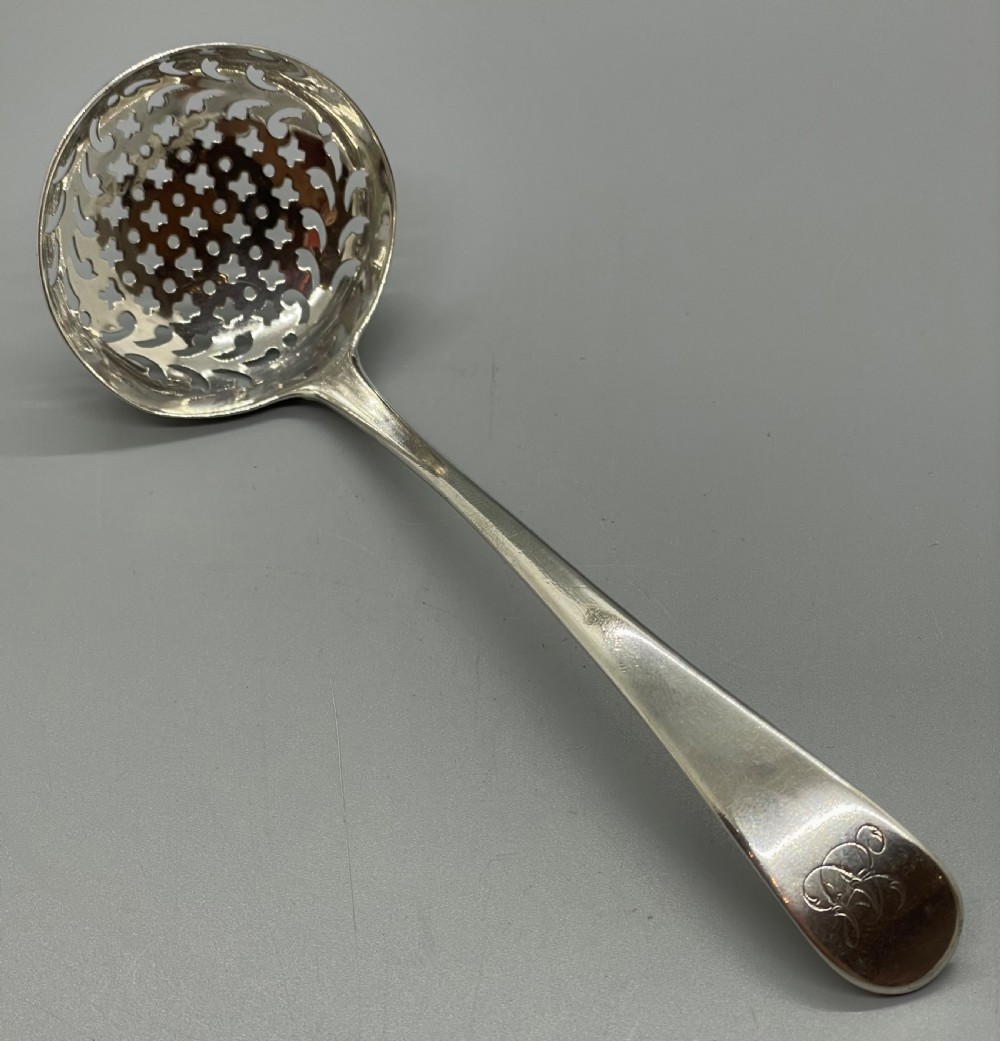 Geo III silver sifter spoon London 1794 RICHARD CROSSLEY View II