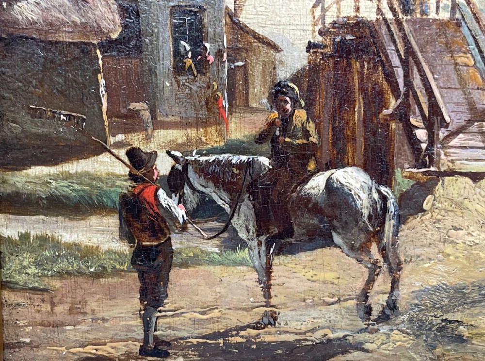 Early 19thc oil on panel painting c1800 View IV