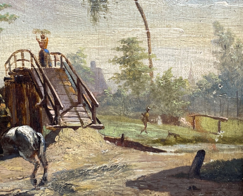 Early 19thc oil on panel painting c1800 View VIII