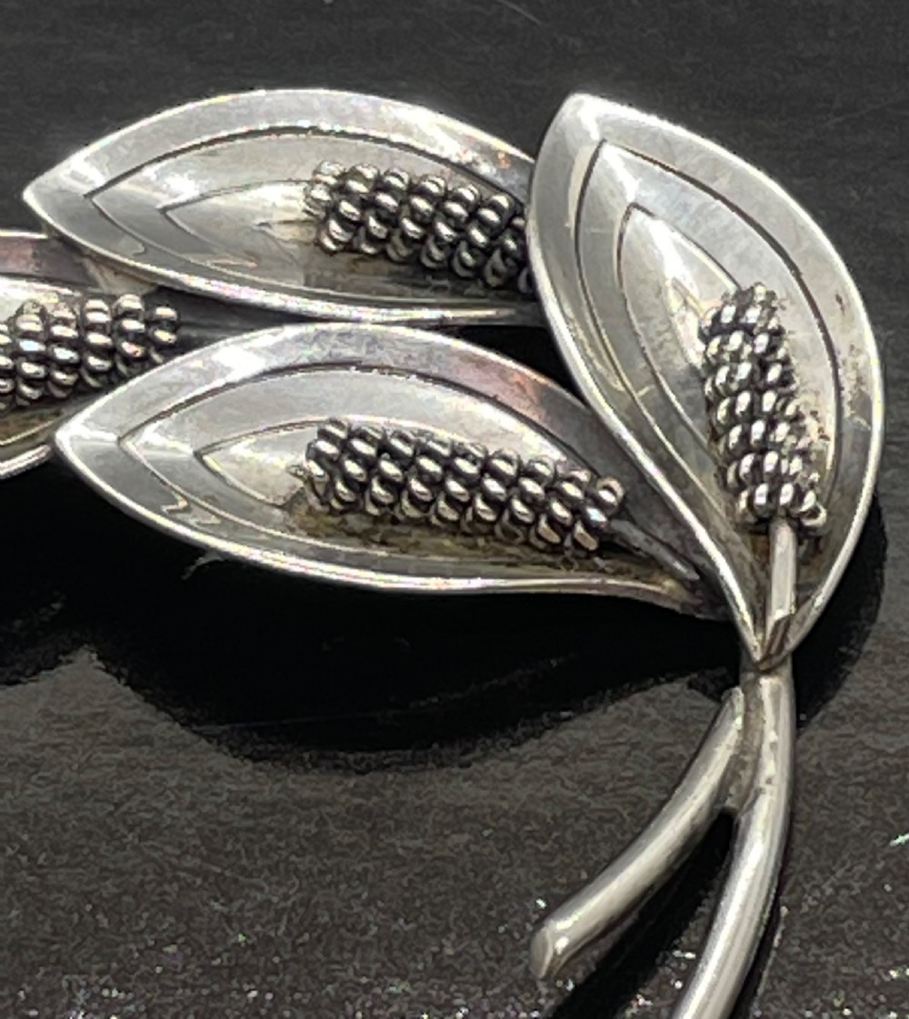 Vintage Danish silver brooch by AARRE KROGH c1960 View II