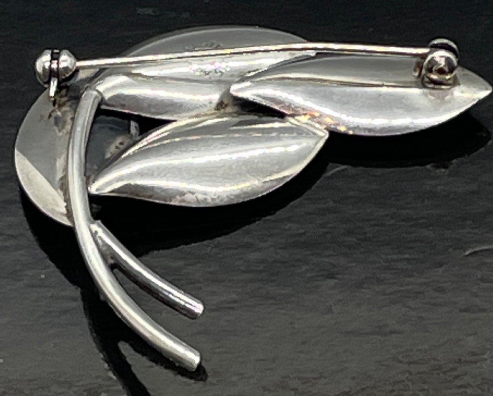 Vintage Danish silver brooch by AARRE KROGH c1960 View III