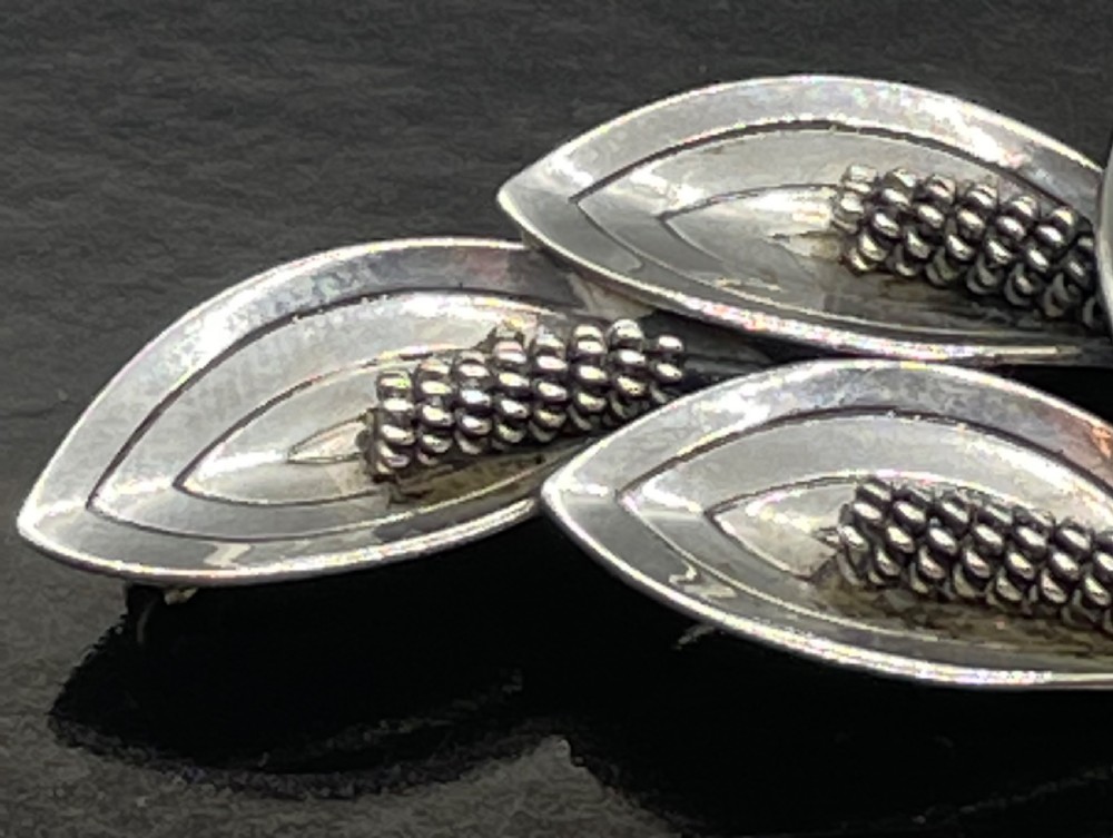 Vintage Danish silver brooch by AARRE KROGH c1960 View IV