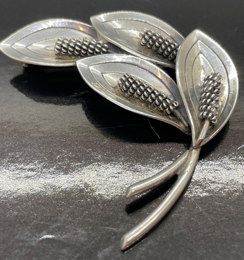 Vintage Danish silver brooch by AARRE KROGH c1960 View VI