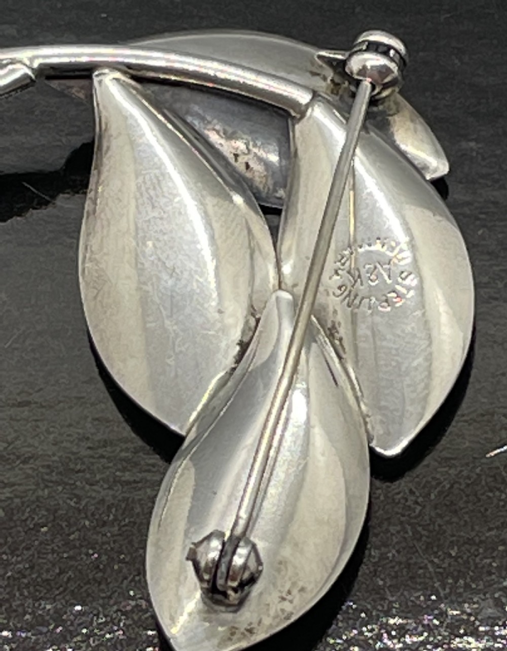Vintage Danish silver brooch by AARRE KROGH c1960 View VII