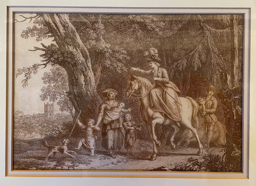 Late 18thc sepia engraving by Bartolozzi c1795 View II