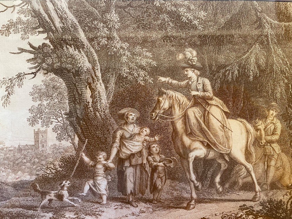 Late 18thc sepia engraving by Bartolozzi c1795 View III