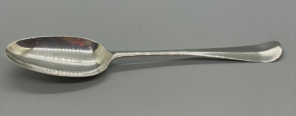 Geo II silver dessert spoon London 1734 SAMUEL WOOD View III