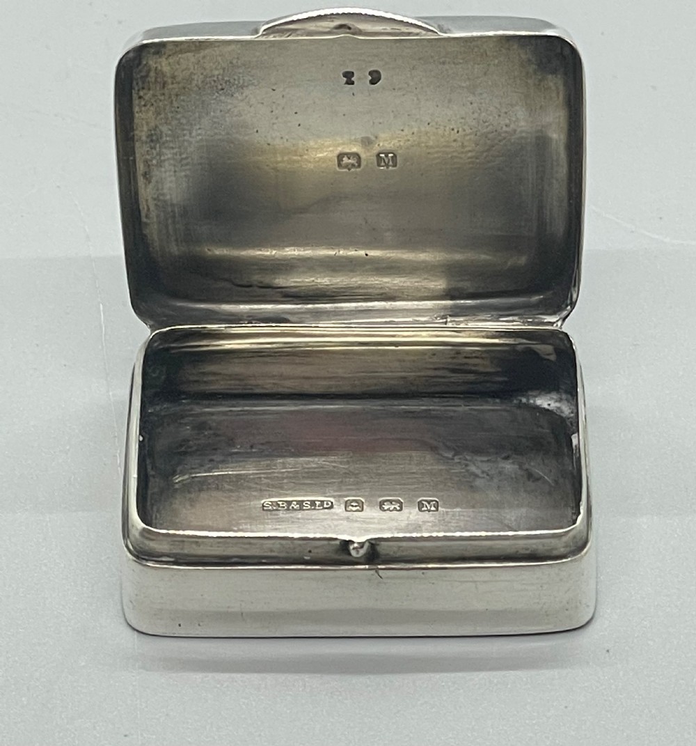 Geo V silver pill box Birmingham 1936 S BLANCKENSEE View VI