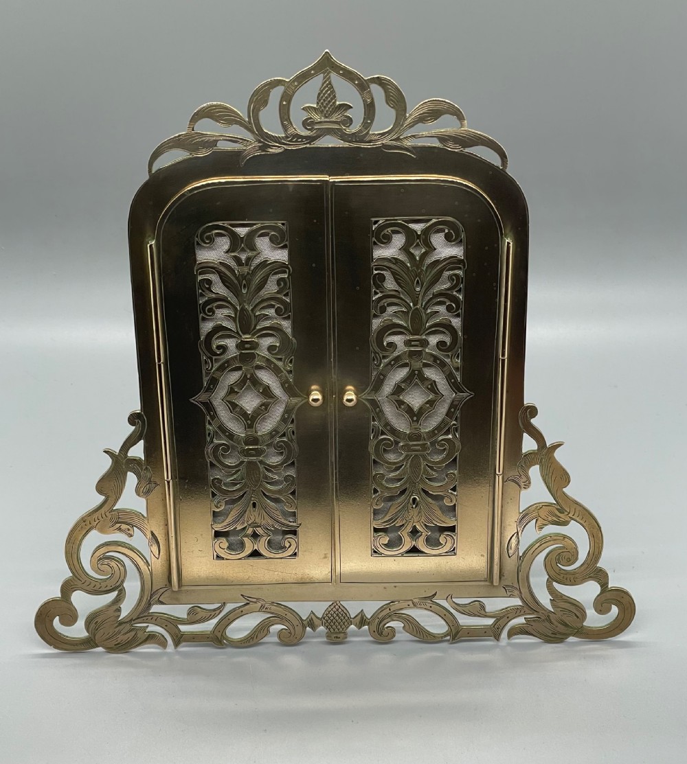 Late 19thc brass folding front photo frame c1880