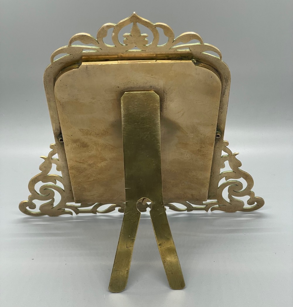 Late 19thc brass folding front photo frame c1880 View V