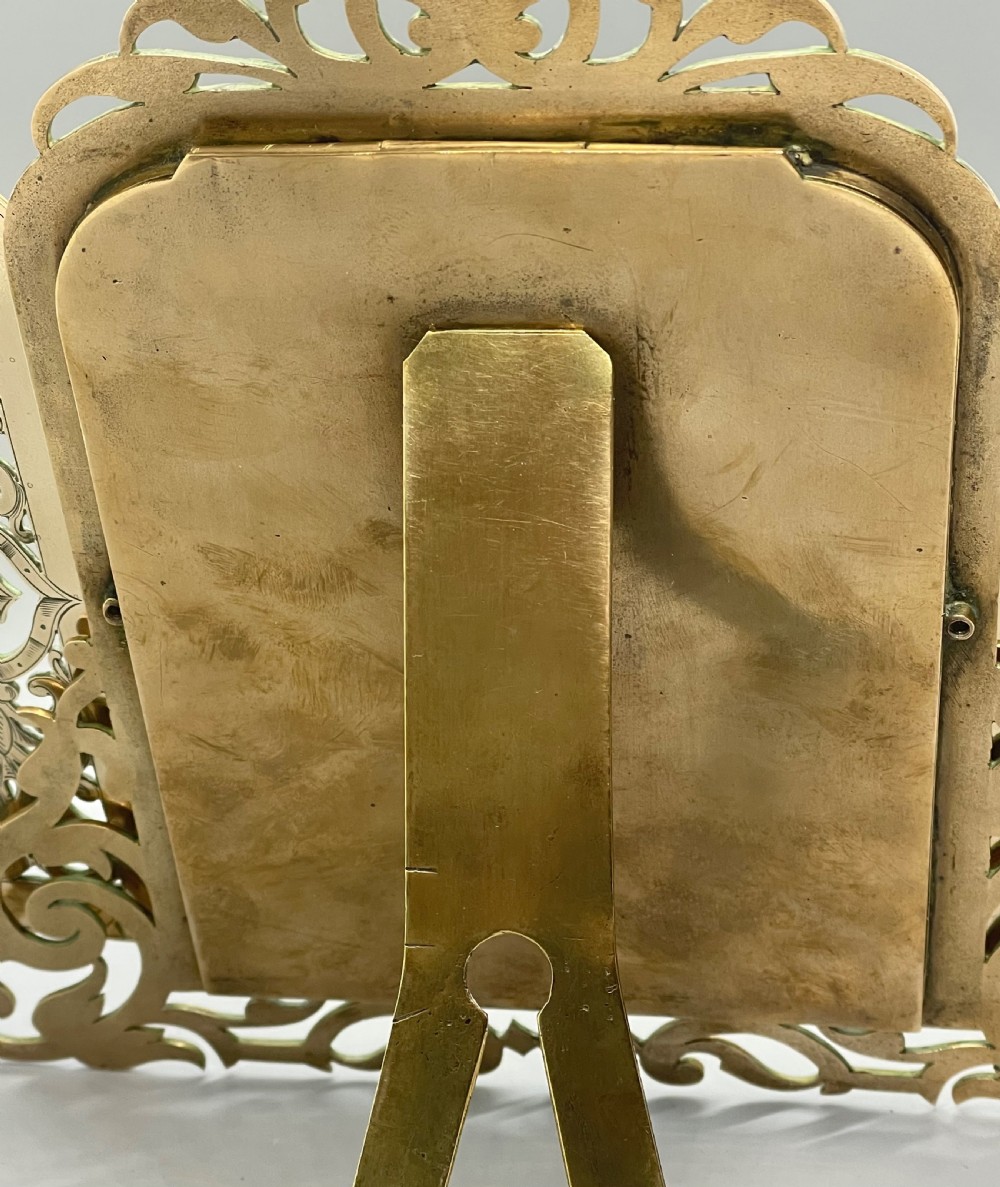 Late 19thc brass folding front photo frame c1880 View X