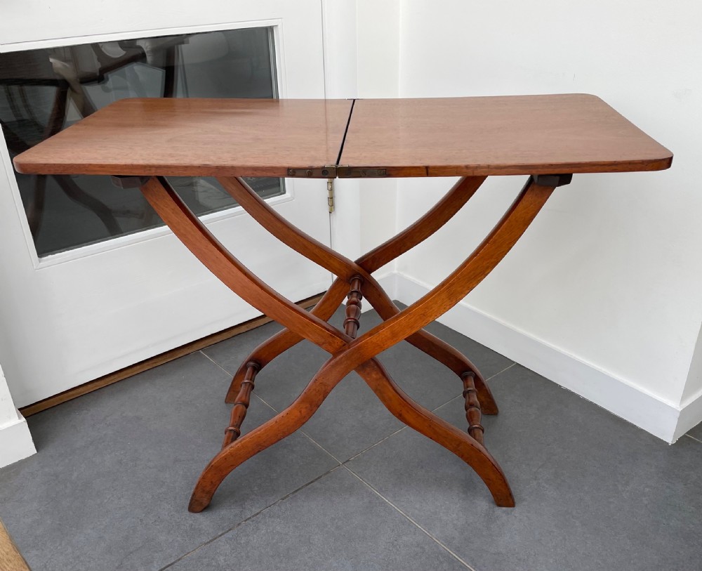 Georgian mahogany folding coaching table c1800