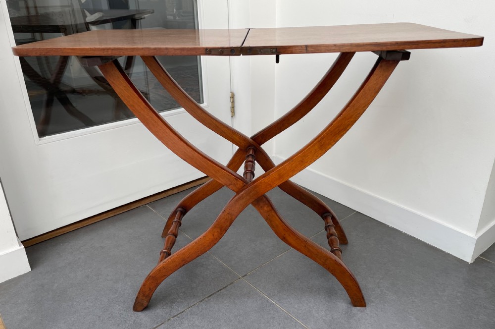 Georgian mahogany folding coaching table c1800 View II