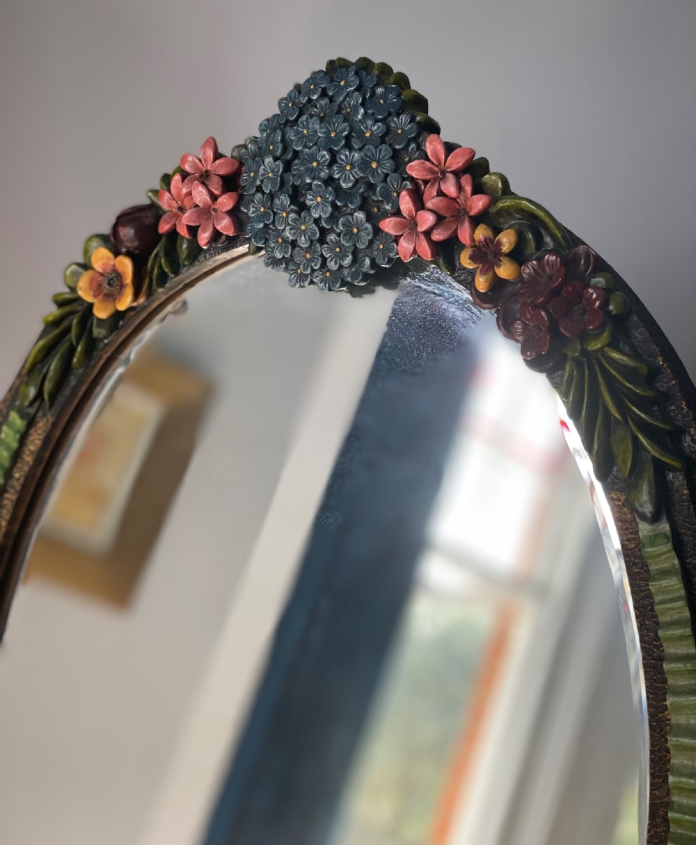 Deco era Barbola table mirror c1930 View III