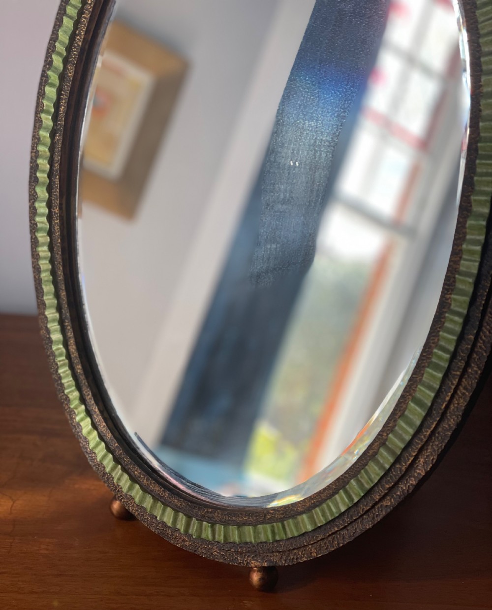 Deco era Barbola table mirror c1930 View IV