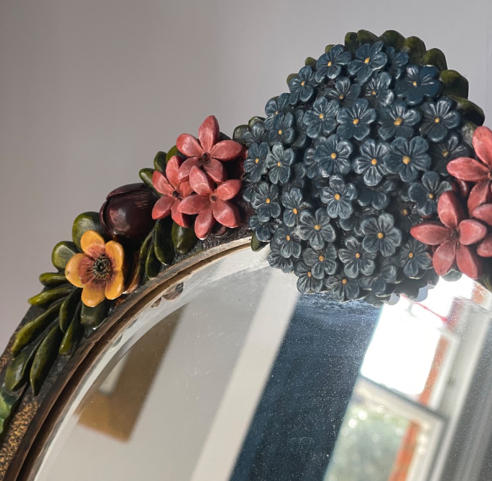 Deco era Barbola table mirror c1930 View V