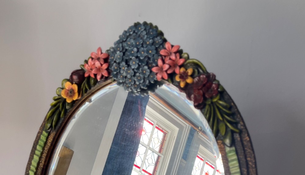 Deco era Barbola table mirror c1930 View VI