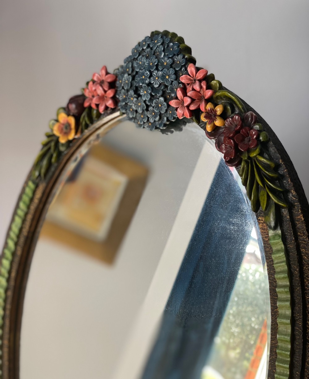 Deco era Barbola table mirror c1930 View VII
