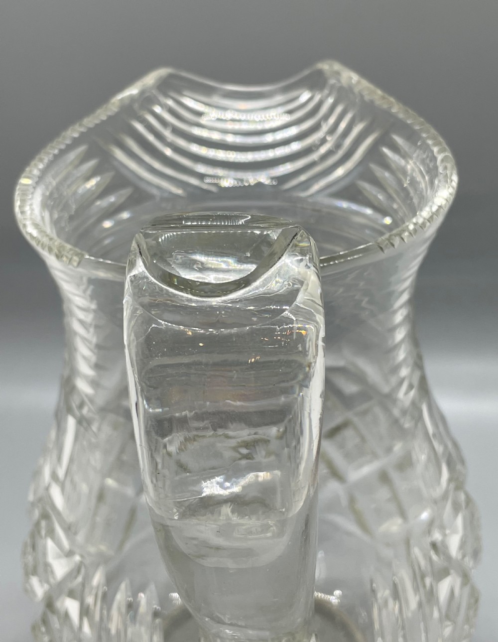 Regency cut lead crystal jug c1820 View X