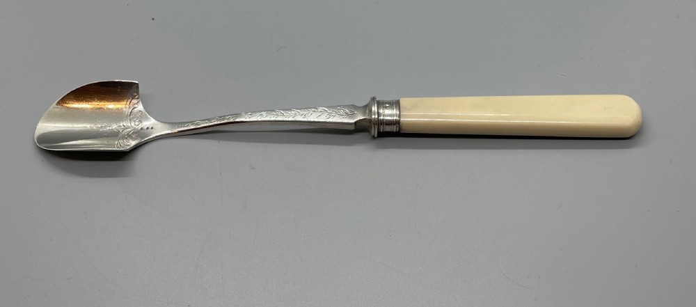 Victorian silver Stilton spoon London 1884 View III