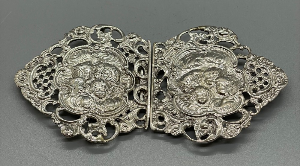 Victorian silver nurses belt buckle Birmingham 1898 CORNELIUS SAUNDERS & FRANK SHEPHERD