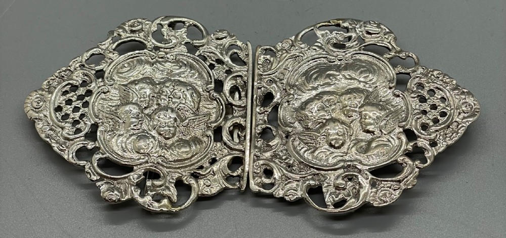 Victorian silver nurses belt buckle Birmingham 1898 CORNELIUS SAUNDERS & FRANK SHEPHERD View II
