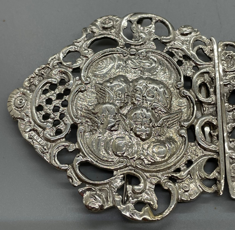 Victorian silver nurses belt buckle Birmingham 1898 CORNELIUS SAUNDERS & FRANK SHEPHERD View VI
