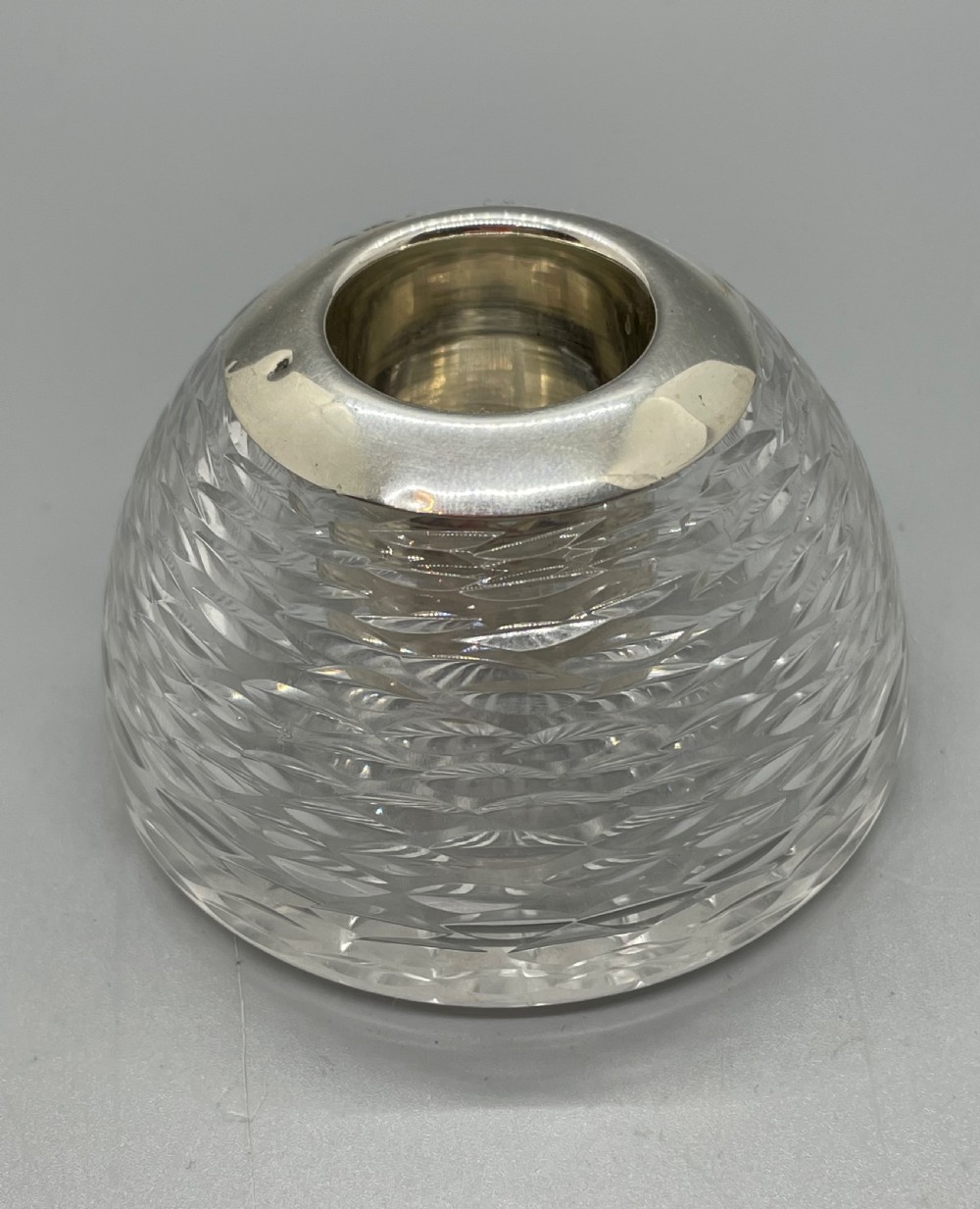 Victorian silver lead crystal match striker London 1894