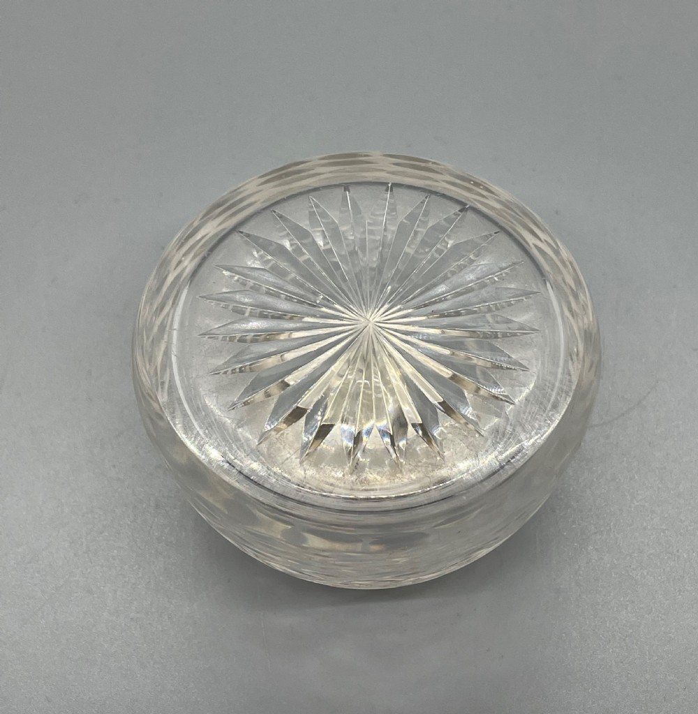 Victorian silver lead crystal match striker London 1894 View IV