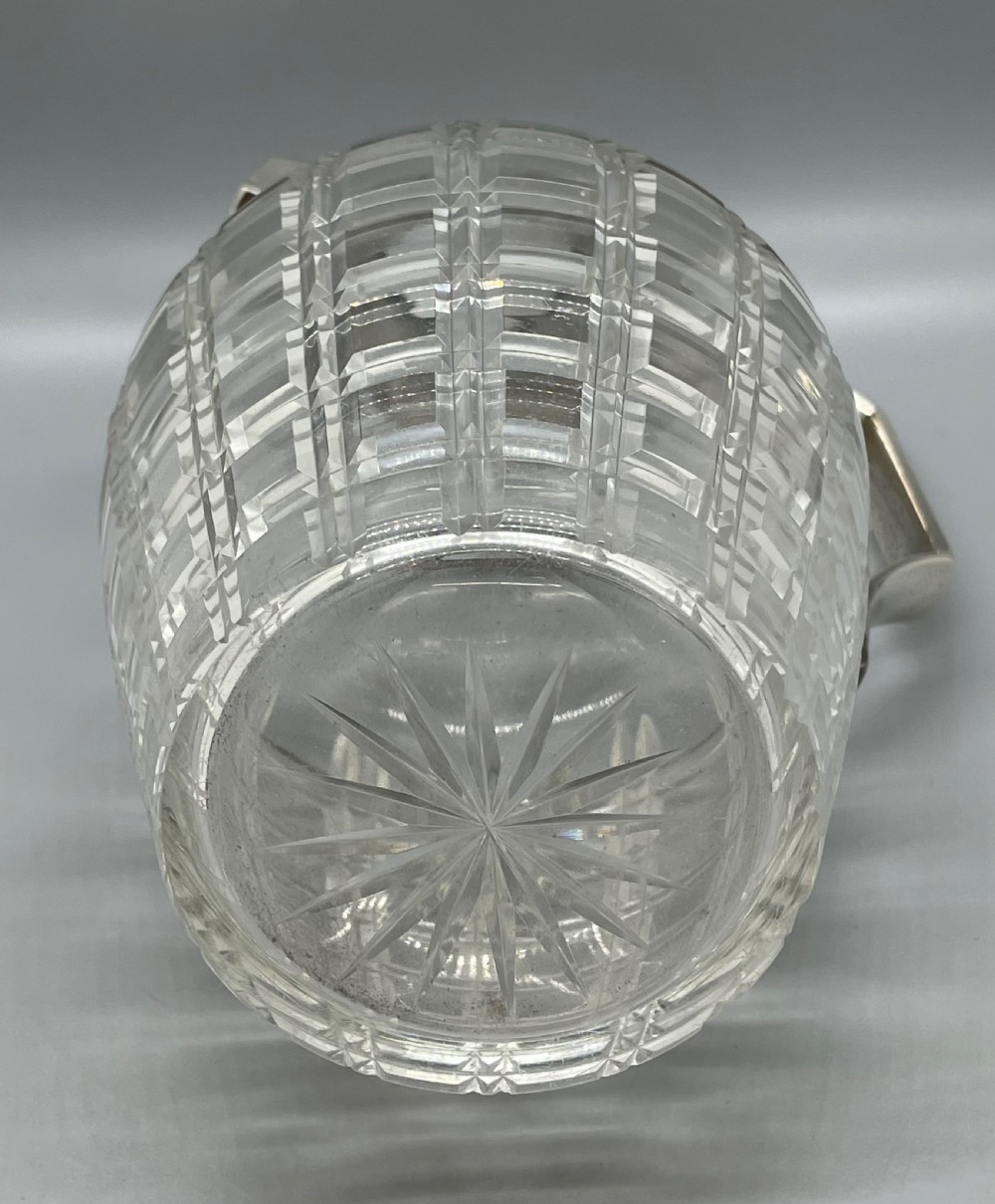 Late Victorian silver plated cut glass claret jug c1890 View X