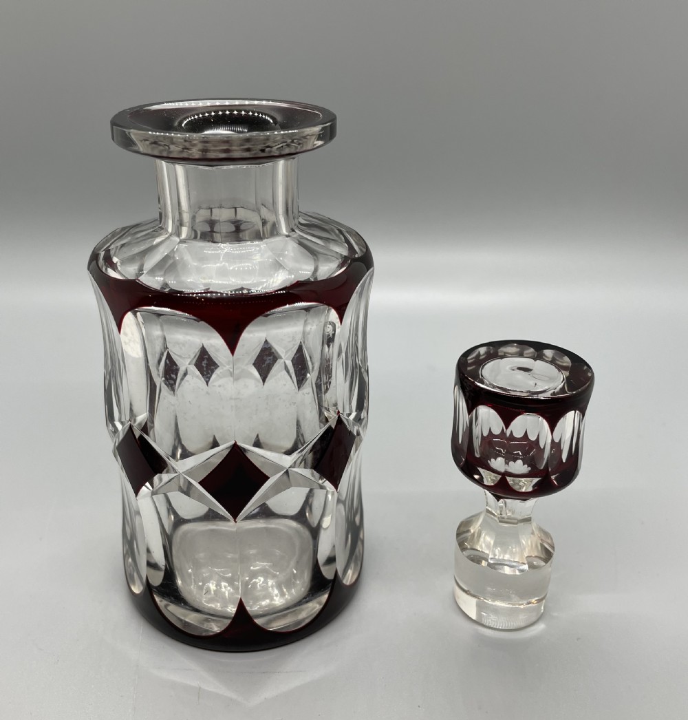 Late Victorian cased cut glass scent bottle c1880 View II